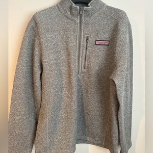 Vineyard Vines Mens Grey Fleece Quarter Zip